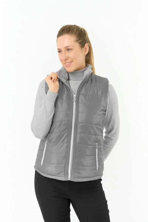 PURE GOLF  HEMIPHERE FAUX FUR GILET CHARCOAL GREY