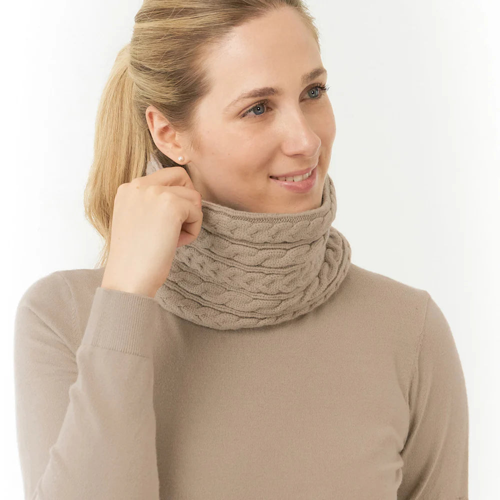 PURE GOLF SUZIE W/PROOF LINED SNOOD CAPPUCCINO