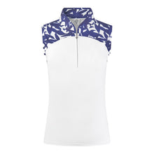Load image into Gallery viewer, PURE GOLF FREDA SLEEVELESS POLO SHIRT WILD PEONY NAVY
