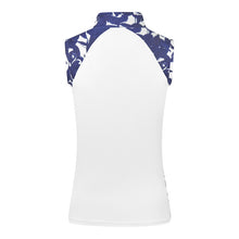 Load image into Gallery viewer, PURE GOLF FREDA SLEEVELESS POLO SHIRT WILD PEONY NAVY
