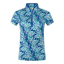 Load image into Gallery viewer, PURE GOLF ELLEN SHORT SLEEVE POLO SHIRT FLOATING PALMS YALE
