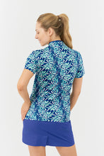 Load image into Gallery viewer, PURE GOLF ELLEN SHORT SLEEVE POLO SHIRT FLOATING PALMS YALE
