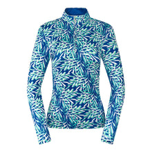 Load image into Gallery viewer, PURE GOLF SERENITY LONG SLEEVE ZIP TOP FLOATING PALM YALE BLUE
