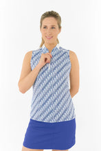 Load image into Gallery viewer, PURE GOLF FELICITY POLO SHIRT SLEEVLESS   TIDAL WAVE
