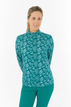 Load image into Gallery viewer, PURE GOLF SERENITY MID LAYER TEAL FRONDESCENCE
