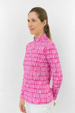 Load image into Gallery viewer, PURE SERENITY LONG SLEEVE TOP FLORAL NOTES PINK/WHITE
