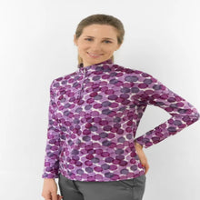 Load image into Gallery viewer, PURE ARUSHA LONG SLEEVE MID LAYER TOP BERRY BOKEH
