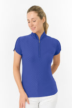 Load image into Gallery viewer, PURE GOLF VALLEY CAP SLEEVE POLO SHIRT YALE NAVY
