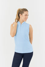 Load image into Gallery viewer, PURE GOLF VALLEY CAP SLEEVE POLO SHIRT PALE BLUE

