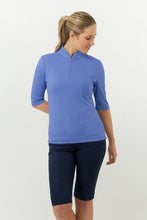 Load image into Gallery viewer, PURE GOLF WOMENS JASMINE HALF SLEEVE POLO SHIRT - CORNFLOWER

