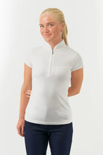 Load image into Gallery viewer, PURE GOLF BLOOM2 CAP SLEEVE POLO SHIRT WHITE
