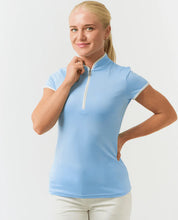 Load image into Gallery viewer, PURE GOLF BLOOM2 SHORT SLEEVE POLO SHIRT PALE BLUE
