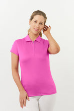 Load image into Gallery viewer, PURE GOLF THRIVE CAP SLEEVE POLO PINK
