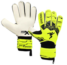 Load image into Gallery viewer, PRECISION FUSION X FLAT CUT ESSENTIAL GOAL KEEPER GLOVES YELLOW
