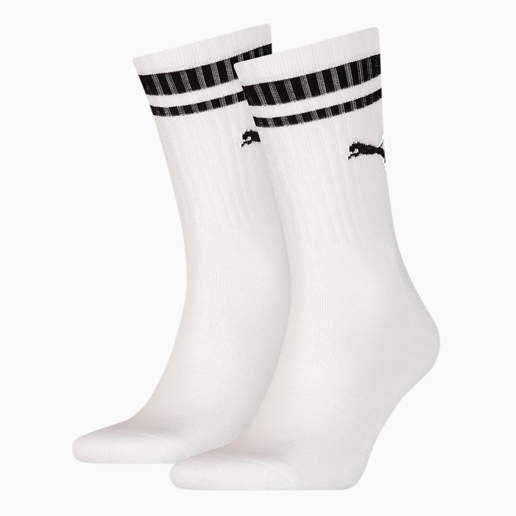 PUMA CREW HERITAGE STRIPE SOCK BLACK/WHITE SIZE 2.5-5