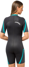 Load image into Gallery viewer, CRESSI LADIES PLAYA SHORTY WETSUIT BLACK/AQUAMARINE 2.5MM

