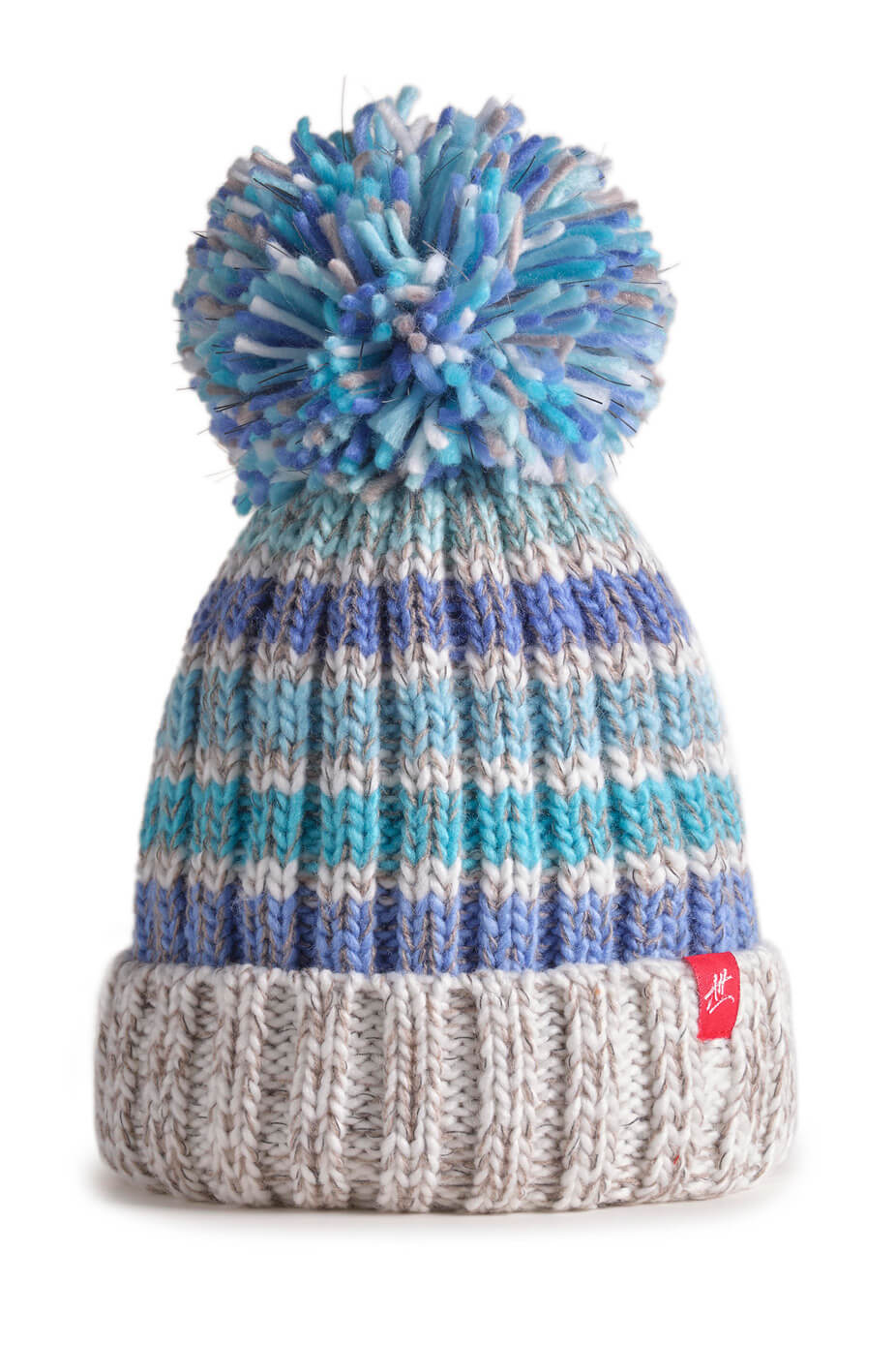 SWIMZI WAVE REFLECTIVE SUPER BOBBLE HAT BLUE/WHITE