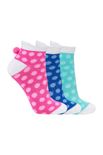 Load image into Gallery viewer, SURPRIZESHOP POM SOCKS THREE PACK MULTI SPOT ONE SIZE 4-7 PINK BLUE
