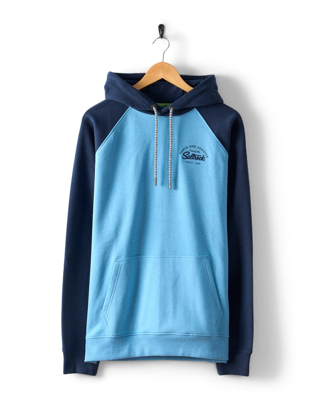 SALTROCK MENS STRIKE LOGO POP HOODIE LIGHT BLUE