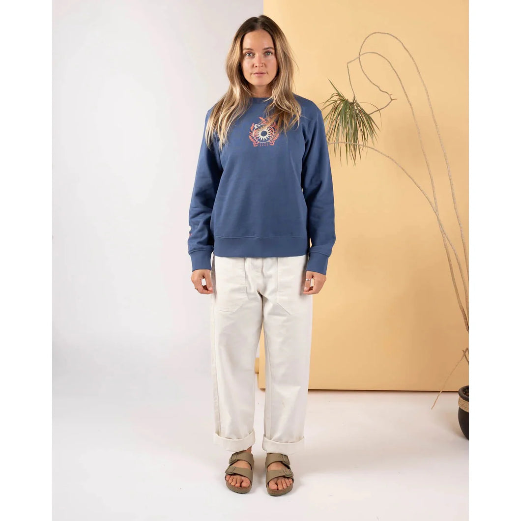 SALTROCK LADIES SHINE SWEAT TOP BLUE