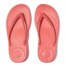 Load image into Gallery viewer, FITFLOP WOMENS IQUSHION SPARKLE FLIP FLOPS - ROSY CORAL

