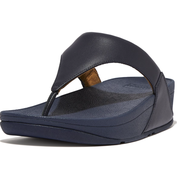 FITFLOP WOMENS LULU LEATHER TOE POST - DEEPEST BLUE