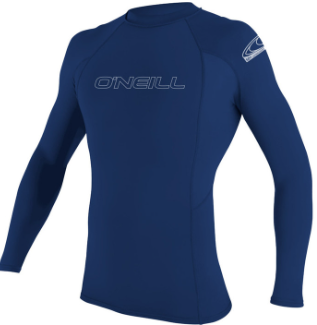 ONEILL MENS BASIC SKINS LONG SLEEVE RASH GUARD - NAVY