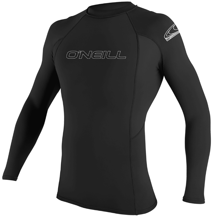 ONEILL MENS BASIC SKINS LONG SLEEVED RASH GUARD - BLACK