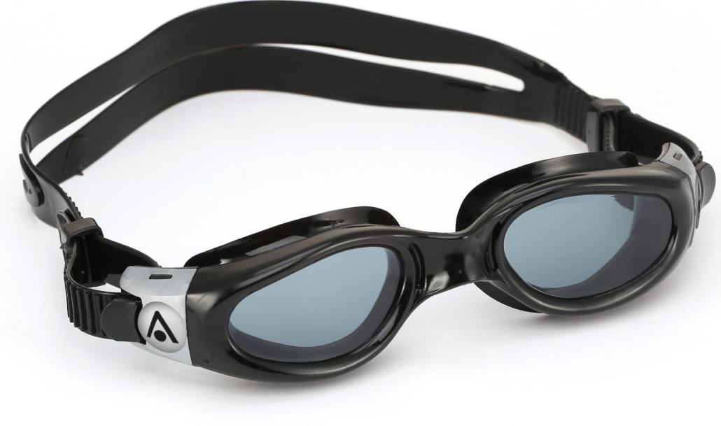 AQUASPHERE KAIMAN BLACK/BLACK SMOKE LENS SWIMMING GOGGLES