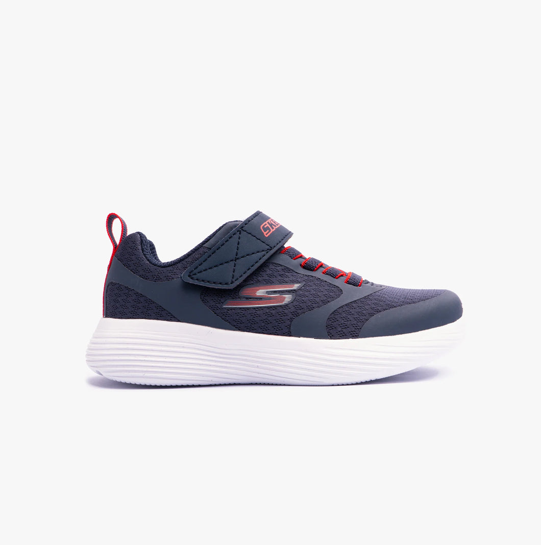SKECHER BOYS GO RUN V2 400 VELCRO TRAINER NAVY/RED