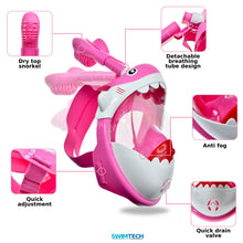 Load image into Gallery viewer, SWIMTECH KIDS FULL FACE  SNORKEL FULL  MASK PINK
