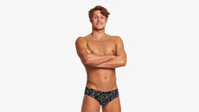 Load image into Gallery viewer, FUNKY TRUNKS  MENS TEXTA MESS CLASSIC BRIEF - BLACK WHITE
