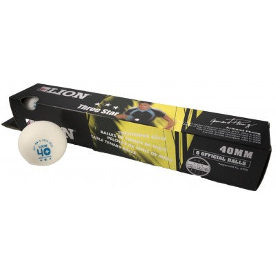LION 40+ 3 STAR TABLE TENNIS BALL PACK 6