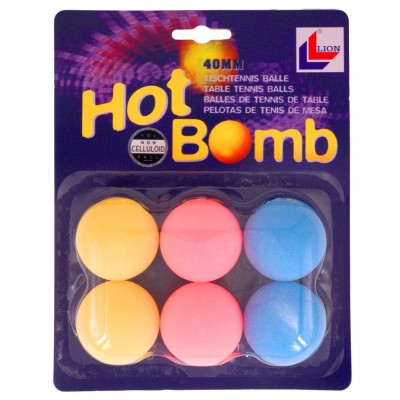 LION 40+ TABLE TENNIS BALL HOT BOMB PACK 6