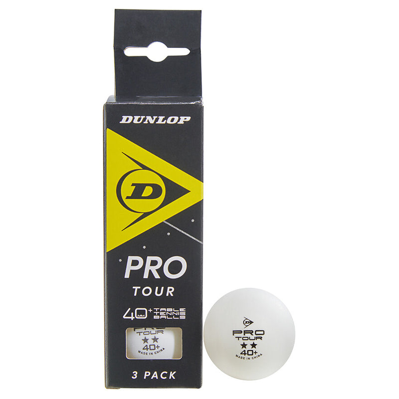 DUNLOP 40+ PRO TOUR TABLE TENNIS BALLS 3 PACK