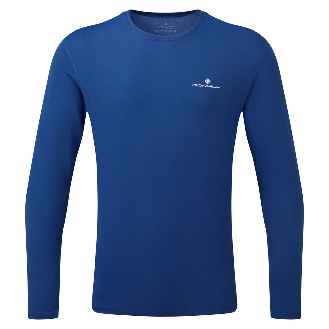 RONHILL MENS CORE LONG SLEEVE TOP DARK COBALT/ BRIGHT WHITE