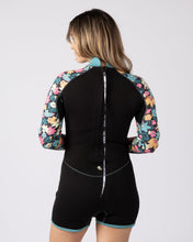 Load image into Gallery viewer, SALTROCK WOMENS HOLIDAZE 2M REVERSIBLE SPRINGSUIT BLUE BLACK FLORAL

