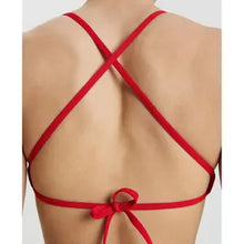 Load image into Gallery viewer, ARENA WOMENS TEAM SWIM TOP SOLID RED/WHITE 32/8
