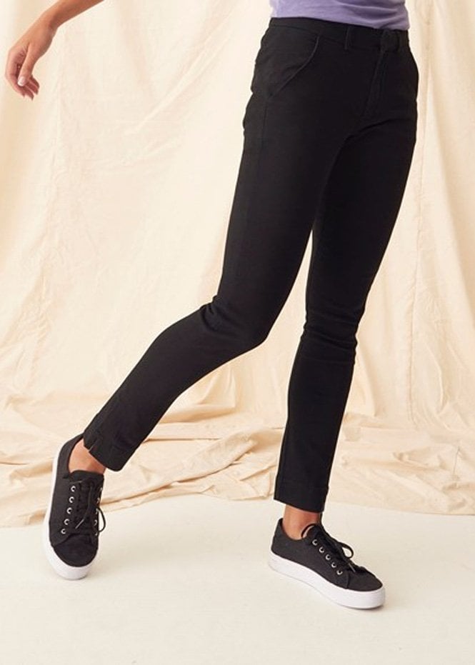 LADIES AWDis So Denim LILY SLIM CHINOS NAVY REGULAR LENGTH