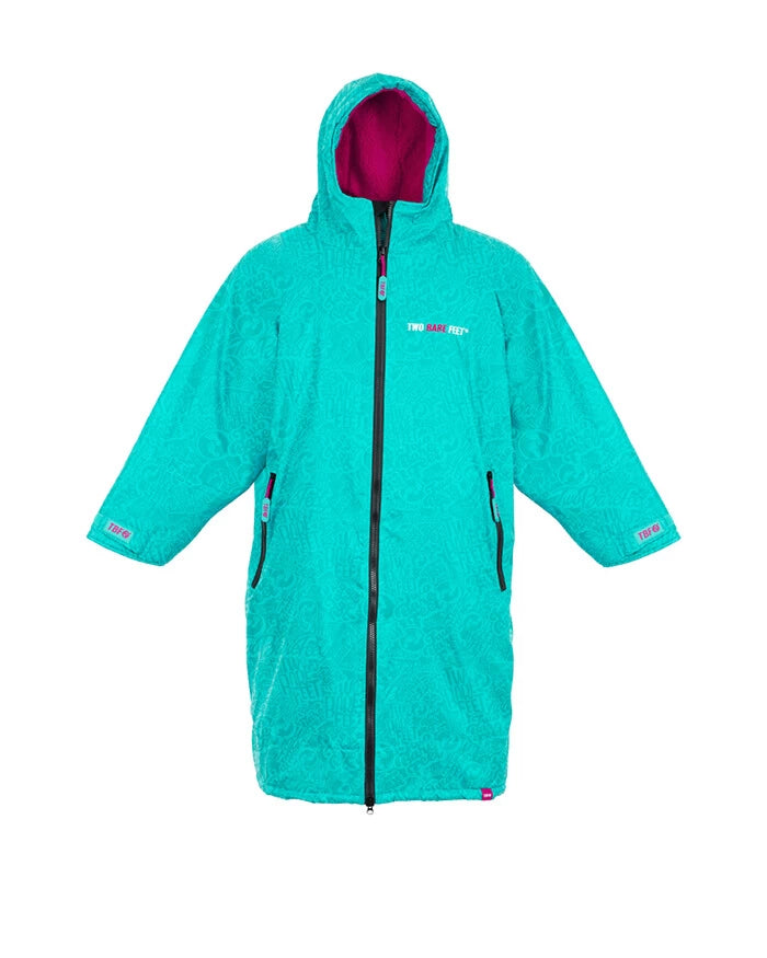 TWO BARE FEET JUNIOR CHANGROBE CLASSIC PRINT TEAL/RASPBERRY AGE 10-14