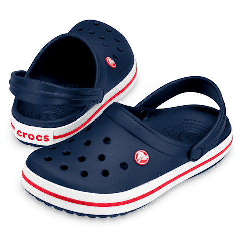 CROCS CROCBAND CLOG NAVY/RED/WHITE STRIPE