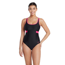 Load image into Gallery viewer, ZOGGS WOMENS  DAKOTA CROSS BACK BLACK/MAGENTA
