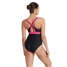 Load image into Gallery viewer, ZOGGS WOMENS  DAKOTA CROSS BACK BLACK/MAGENTA
