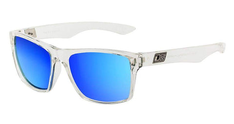 DIRTY DOG VENDETTA CRYSTAL GREY/BLUE FUSION MIRROR POLARISED SUNGLASSES