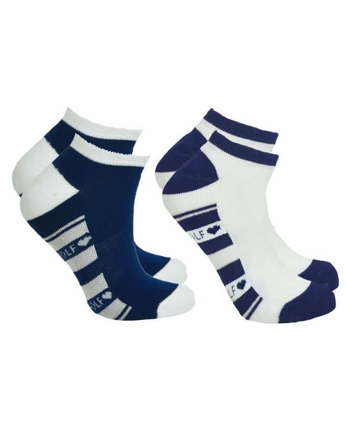 PURE GOLF DIXIE 2 PACK SOCKS NAVY 4-7