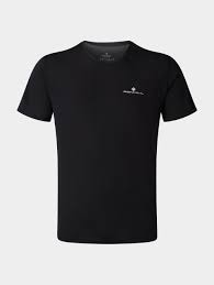 RONHILL MENS CORE SHORT SLEEVE TEE- BLACK/BRIGHT .WHITE