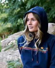 Load image into Gallery viewer, SALTROCK LADIES OCEAN STRIPE POP HOOD BLUE
