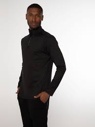PROTEST REWILL 1/4 ZIP ACTIVE TOP TRUE BLACK