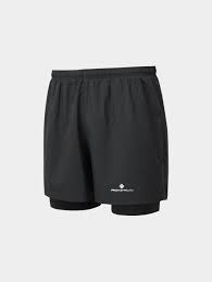 RONHILL MENS CORE 5' SHORTS - BLACK/BRIGHT WHITE