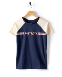 SALTROCK LADIES ATLANTIC STRIPE T SHIRT NAVY